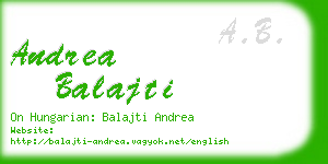 andrea balajti business card